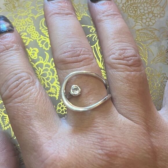 The Innovation Statement Ring adjustable 925 silver and cubic zirconia - Picture 3 of 7